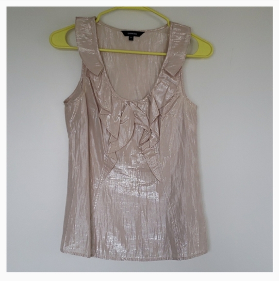 Express Pink Shimmer Ruffle Top - Picture 1 of 3